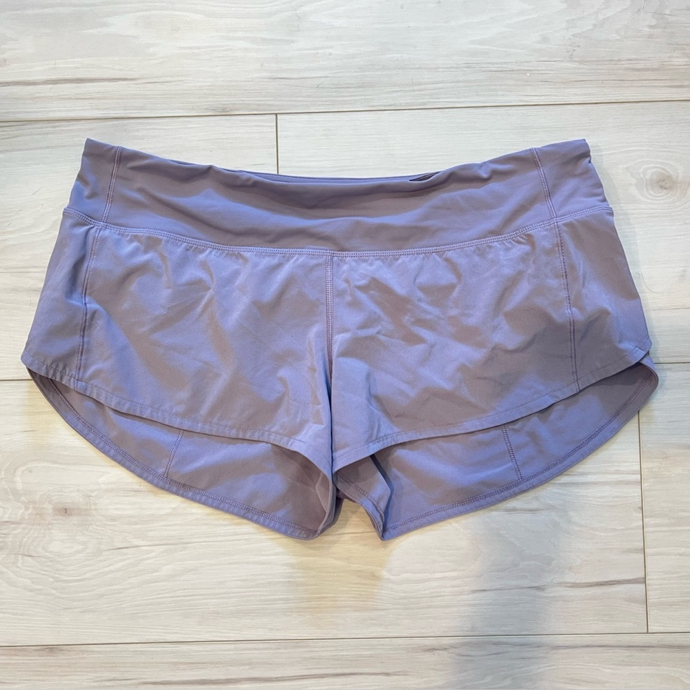 Lululemon Solid Lavender Speed Up High-Rise Lined Short 2.5" Size 10
